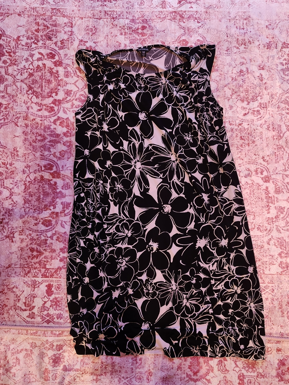 Black and White Floral Shift Dress